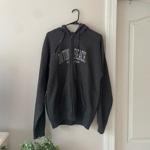 oversized gray zip up